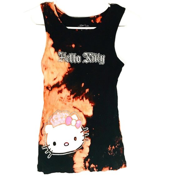 Hello Kitty Other - HELLO KITTY Tee Shirt Tank Acid Wash Size XL Black